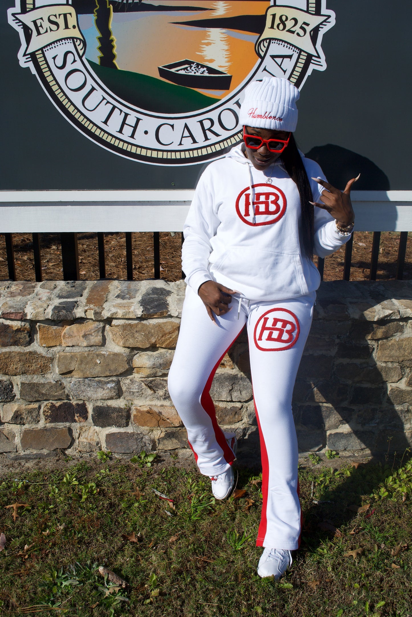 Sweat à capuche Humblence blanc